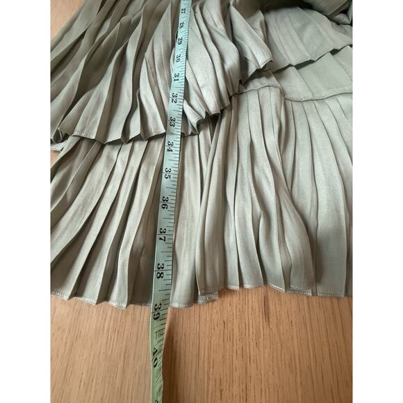 Tahari Women's Green Split Neck Tiered Long Sleeve A-Line Dress Size Small 1961 - Picture 8 of 8